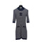 CHANEL COCOMARK COCO BUTTON HALF SLEEVE JACQUARD DRESS NAVY PINK COTTON 38 P63 RTW 90292124