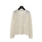 CHANEL KNIT TOPS BEEDS COCO BUTTON RHINESTONE WHITE RAYON COTTON 38 02P RTW 90292125
