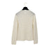 CHANEL KNIT TOPS BEEDS COCO BUTTON RHINESTONE WHITE RAYON COTTON 38 02P RTW 90292125