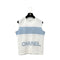 CHANEL SLEEVELESS TOPS LOGO WHITE BLUE COTTON 44 00S RTW 90292443