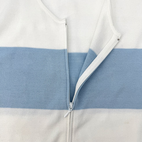 CHANEL SLEEVELESS TOPS LOGO WHITE BLUE COTTON 44 00S RTW 90292443