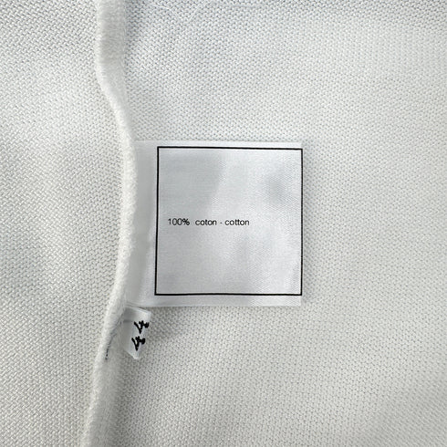 CHANEL SLEEVELESS TOPS LOGO WHITE BLUE COTTON 44 00S RTW 90292443