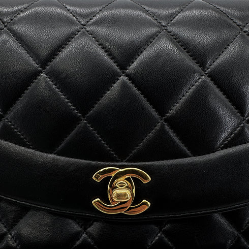 CHANEL VINTAGE DIANA SMALL CHAIN SHOULDER BAG BLACK LAMB SKIN 90292486 - PURPOSE