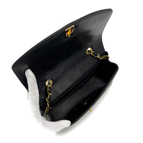 CHANEL VINTAGE DIANA SMALL CHAIN SHOULDER BAG BLACK LAMB SKIN 90292486 - PURPOSE