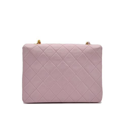 CHANEL VINTAGE MINI MATELASSE 20 CHAIN SHOULDER BAG PINK LAMB SKIN 90292487 - PURPOSE