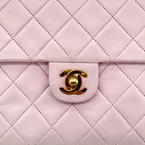 CHANEL VINTAGE MINI MATELASSE 20 CHAIN SHOULDER BAG PINK LAMB SKIN 90292487 - PURPOSE