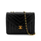 CHANEL VINTAGE CHEVRON CHAIN SHOULDER BAG BLACK LAMB SKIN 90292489 - PURPOSE