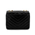 CHANEL VINTAGE CHEVRON CHAIN SHOULDER BAG BLACK LAMB SKIN 90292489 - PURPOSE