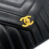 CHANEL VINTAGE CHEVRON CHAIN SHOULDER BAG BLACK LAMB SKIN 90292489 - PURPOSE