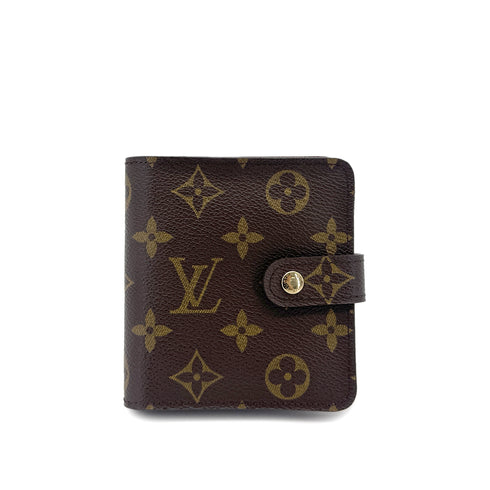 LOUIS VUITTON MONOGRAM COMPACT ZIP WALLET BROWN M61667 90292494 - PURPOSE