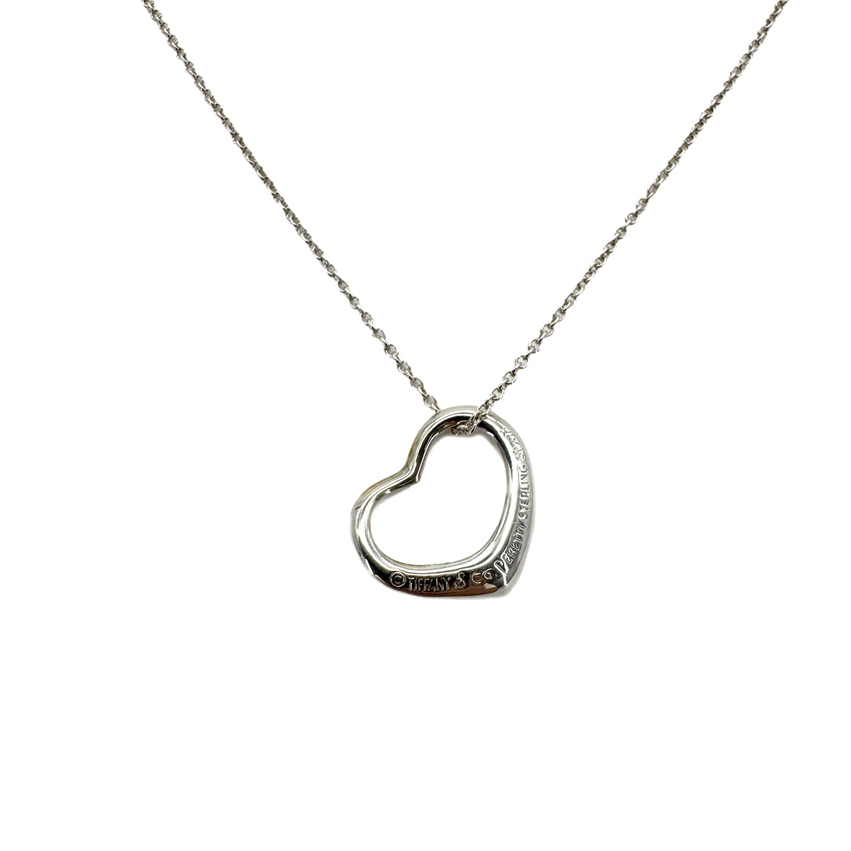 TIFFANY&Co. NECKLACE OPEN HEART 16MM SILVER925 ACCESSORY 90292702