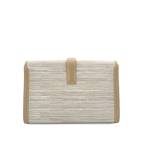 HERMES JIGE GRIS TOURTERELLE VIBRATO BOXCALF CLUTCH BAG □D 90292731 - PURPOSE