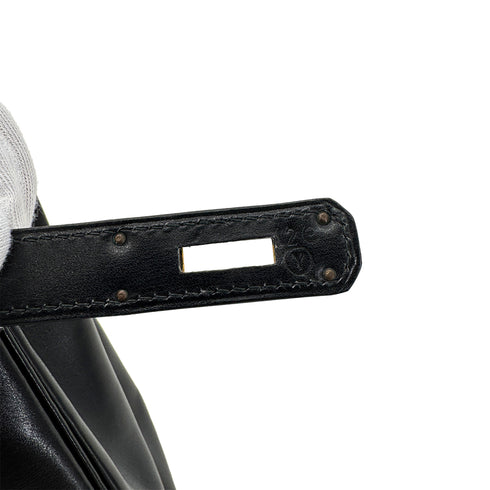 HERMES KELLY 28 RETOURNE BLACK BOXCALF HAND SHOULDER BAG 〇Y GHW 90292732 - PURPOSE