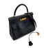 HERMES KELLY 28 RETOURNE BLACK BOXCALF HAND SHOULDER BAG 〇Y GHW 90292732 - PURPOSE