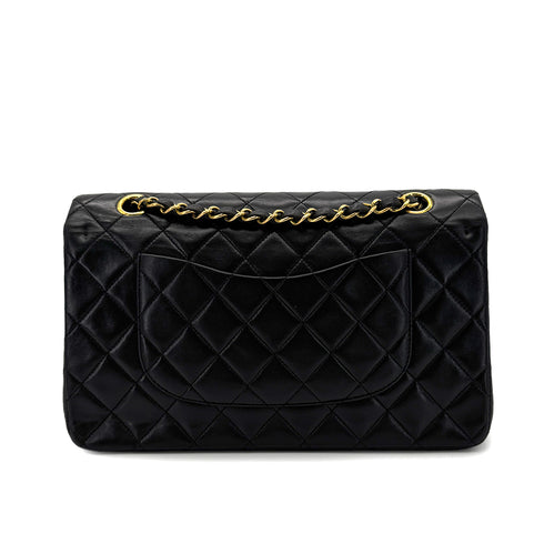 CHANEL VINTAGE CLASSIC FLAP MEDIUM CHAIN SHOULDER BAG BLACK LAMB SKIN 90292734 - PURPOSE