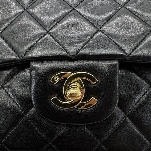 CHANEL VINTAGE CLASSIC FLAP MEDIUM CHAIN SHOULDER BAG BLACK LAMB SKIN 90292734 - PURPOSE