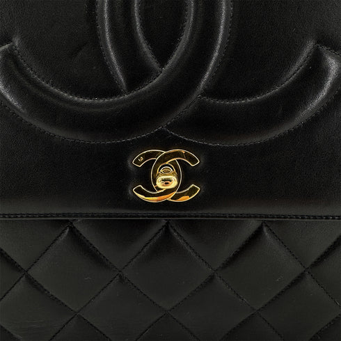 CHANEL VINTAGE BIG COCO MATELASSE CHAIN SHOULDER BAG BLACK LAMB SKIN 90292736 - PURPOSE
