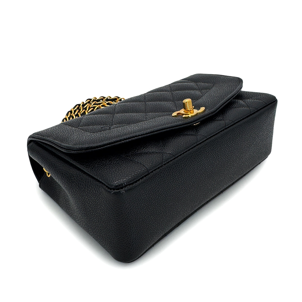CHANEL VINTAGE DIANA SMALL CHAIN SHOULDER BAG BLACK CAVIAR SKIN 90292737