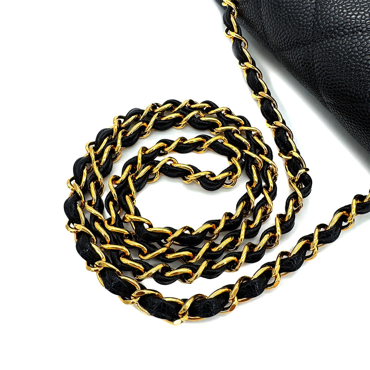 CHANEL VINTAGE DIANA SMALL CHAIN SHOULDER BAG BLACK CAVIAR SKIN 90292737