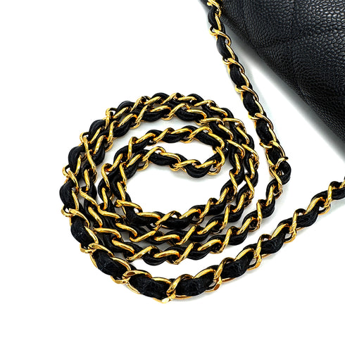 CHANEL VINTAGE DIANA SMALL CHAIN SHOULDER BAG BLACK CAVIAR SKIN 90292737 - PURPOSE