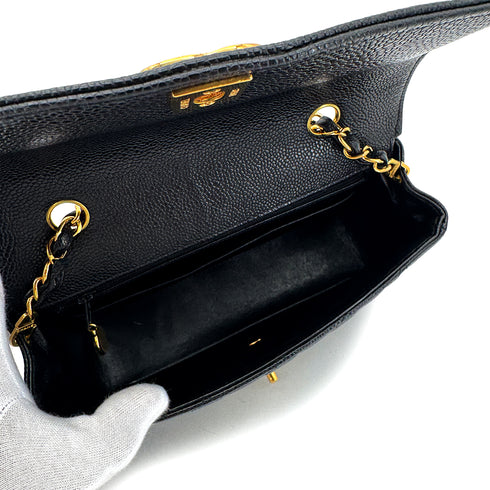 CHANEL VINTAGE DIANA SMALL CHAIN SHOULDER BAG BLACK CAVIAR SKIN 90292737 - PURPOSE