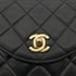 CHANEL VINTAGE MATELASSE HAND SHOULDER BAG ROUND BLACK LAMB SKIN 90292739