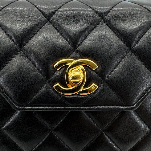 CHANEL VINTAGE MATELASSE OCTAGON CHAIN SHOULDER BAG BLACK LAMB SKIN 90292740 - PURPOSE