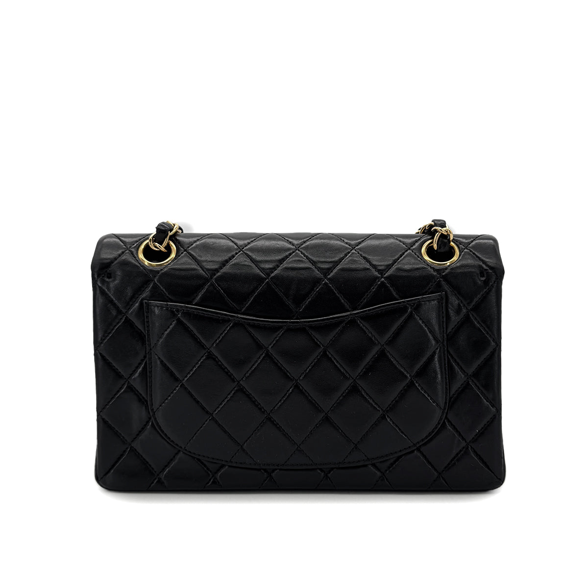 CHANEL VINTAGE CLASSIC FLAP SMALL CHAIN SHOULDER BAG BLACK LAMB SKIN 90292741