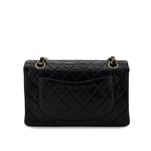CHANEL VINTAGE CLASSIC FLAP SMALL CHAIN SHOULDER BAG BLACK LAMB SKIN 90292741 - PURPOSE