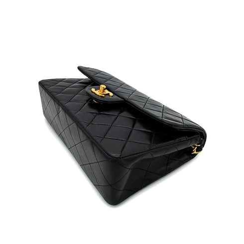 CHANEL VINTAGE CLASSIC FLAP SMALL CHAIN SHOULDER BAG BLACK LAMB SKIN 90292741 - PURPOSE
