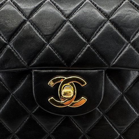 CHANEL VINTAGE CLASSIC FLAP SMALL CHAIN SHOULDER BAG BLACK LAMB SKIN 90292741 - PURPOSE
