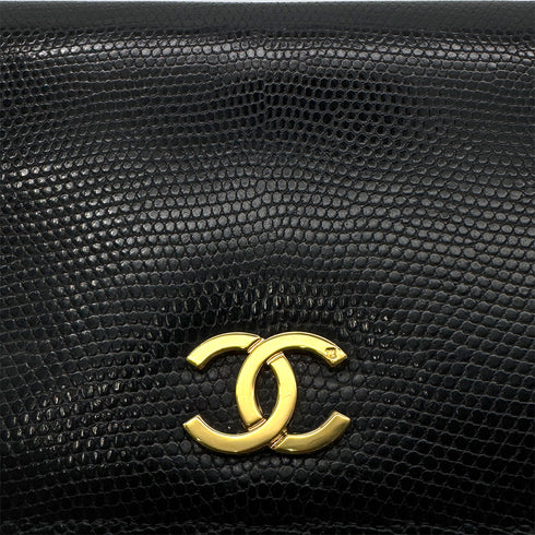 CHANEL VINTAGE FULL FLAP CHAIN SHOULDER BAG BLACK LIZARD 90292743 - PURPOSE