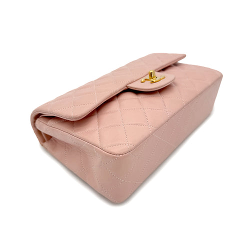 CHANEL VINTAGE CLASSIC FLAP SMALL CHAIN SHOULDER BAG PINK LAMB SKIN 90292744 - PURPOSE