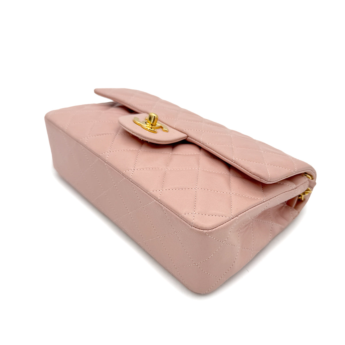 CHANEL VINTAGE CLASSIC FLAP SMALL CHAIN SHOULDER BAG PINK LAMB SKIN 90292744