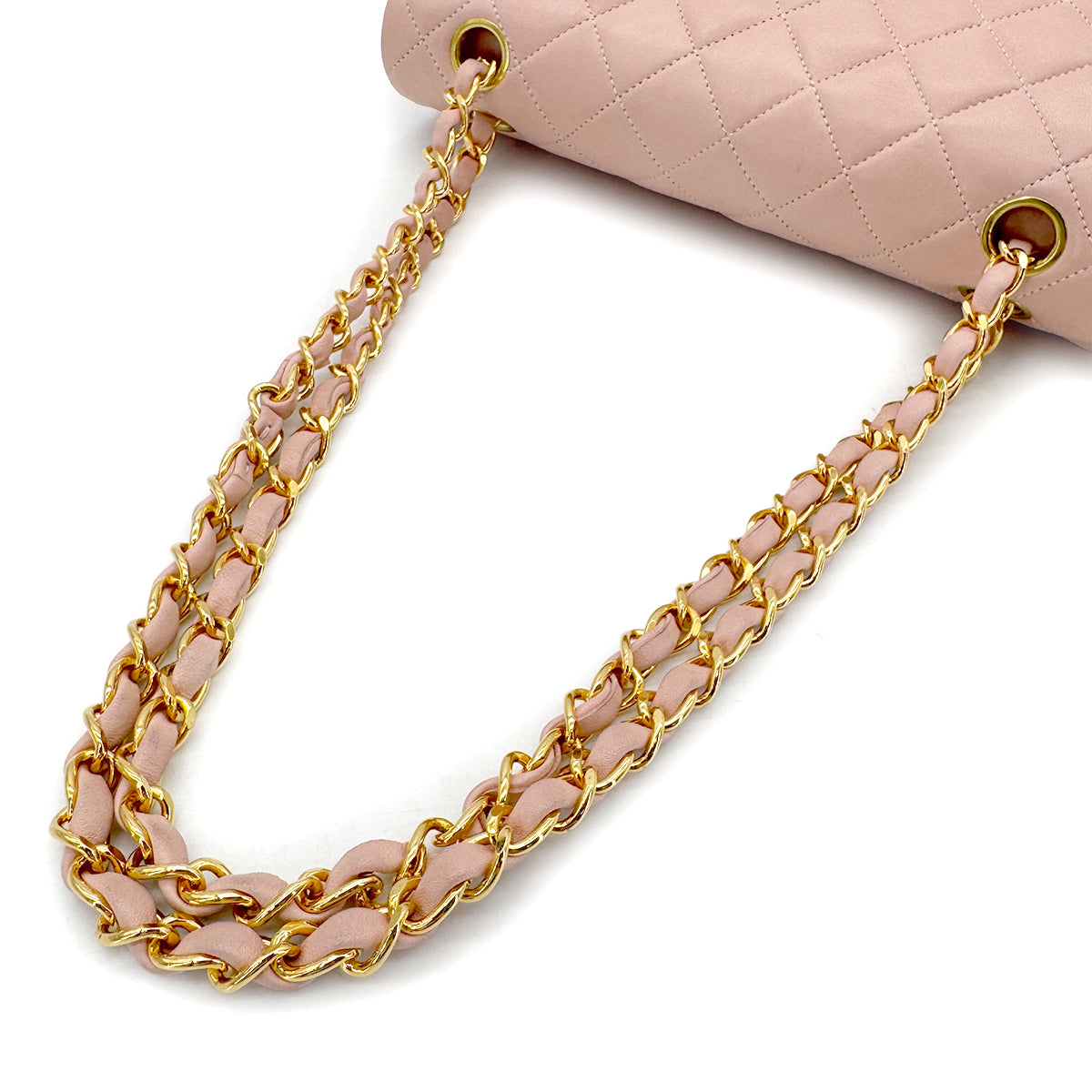 CHANEL VINTAGE CLASSIC FLAP SMALL CHAIN SHOULDER BAG PINK LAMB SKIN 90292744