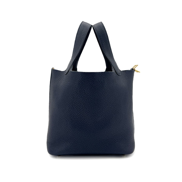 HERMES PICOTIN LOCK PM BLUE NUIT TAURILLON CLEMENCE HAND BAG D 90292746 - PURPOSE