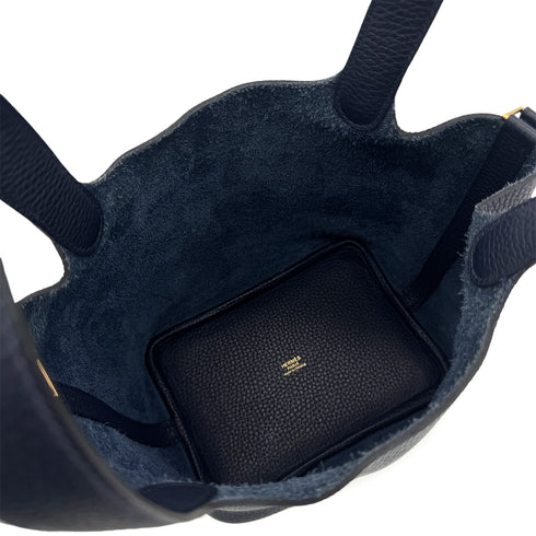 HERMES PICOTIN LOCK PM BLUE NUIT TAURILLON CLEMENCE HAND BAG D 90292746 - PURPOSE