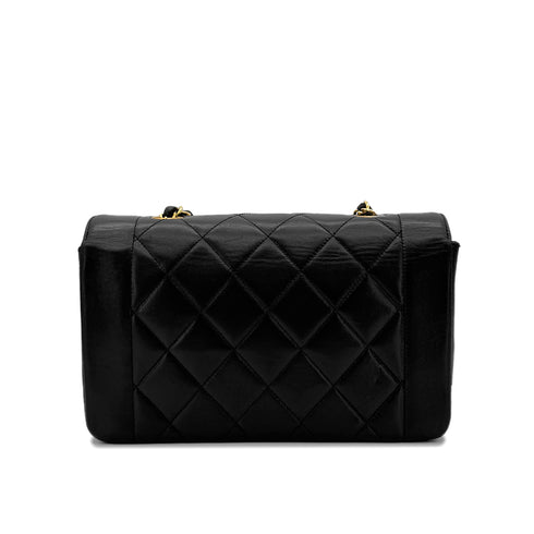 CHANEL VINTAGE DIANA SMALL CHAIN SHOULDER BAG BLACK LAMB SKIN 90292751 - PURPOSE