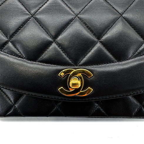 CHANEL VINTAGE DIANA SMALL CHAIN SHOULDER BAG BLACK LAMB SKIN 90292751 - PURPOSE
