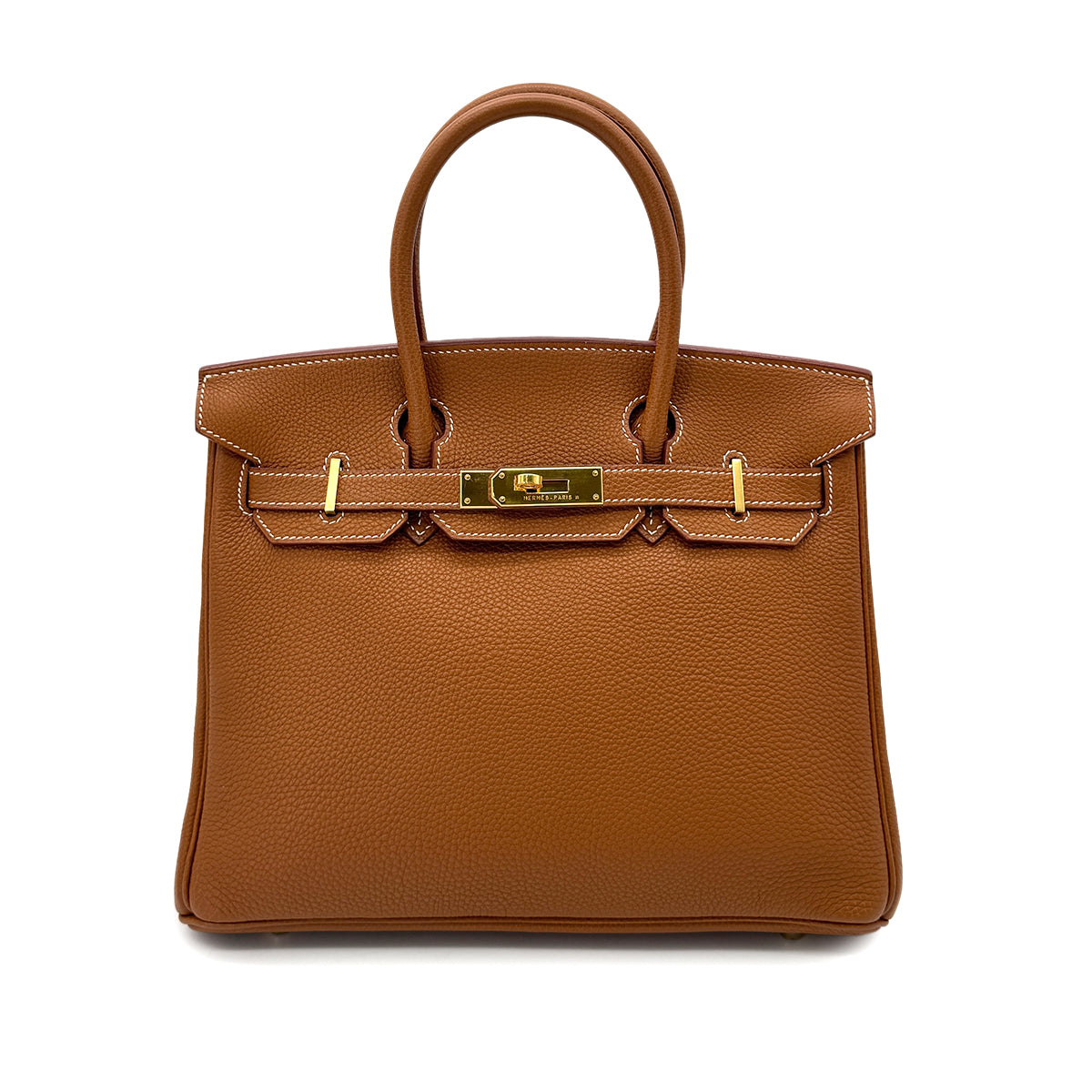 HERMES BIRKIN 30 GOLD TOGO HAND BAG □F GHW 90292779