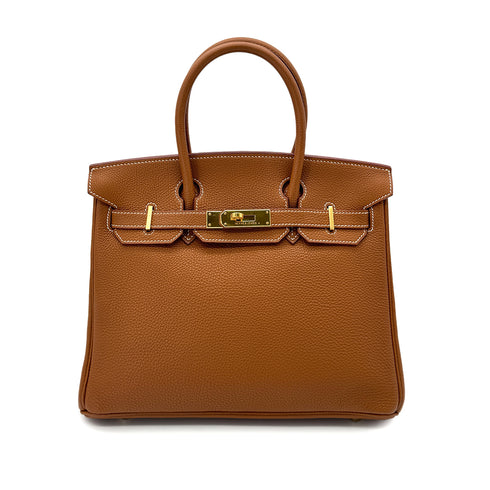 HERMES BIRKIN 30 GOLD TOGO HAND BAG □F GHW 90292779 - PURPOSE