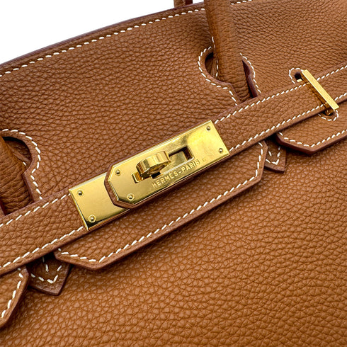 HERMES BIRKIN 30 GOLD TOGO HAND BAG □F GHW 90292779 - PURPOSE