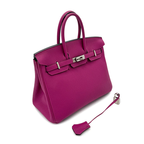 HERMES BIRKIN 25 ROSE PURPLE TOGO HAND BAG C SHW 90292780 - PURPOSE