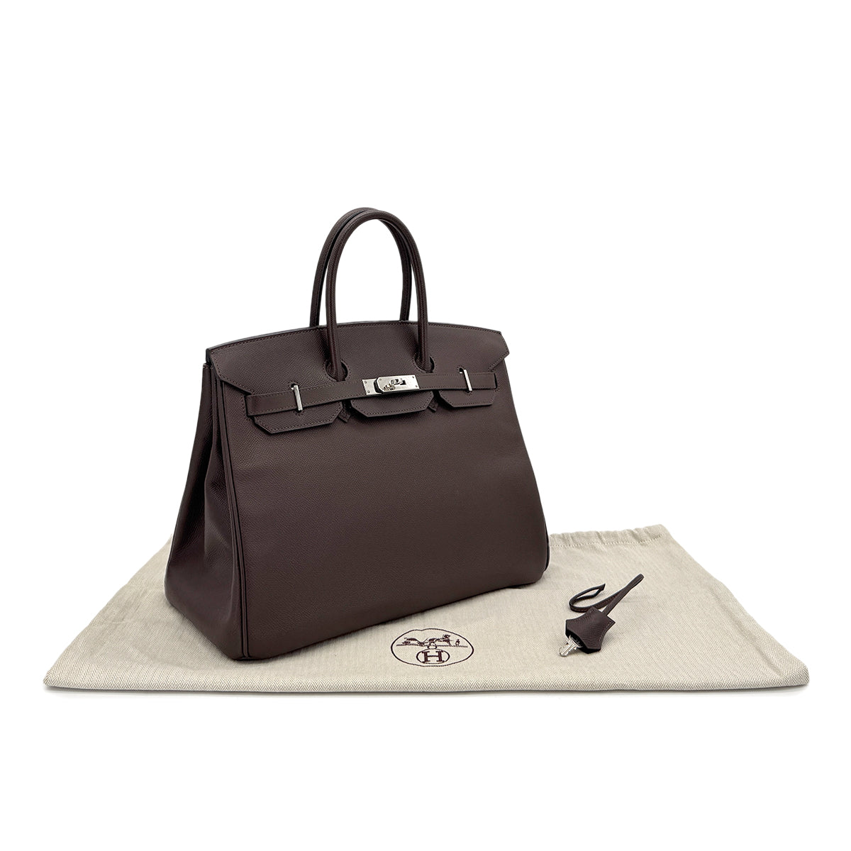 HERMES BIRKIN 35 EBENE VEAU EPSOM HAND BAG □J SHW 90292781