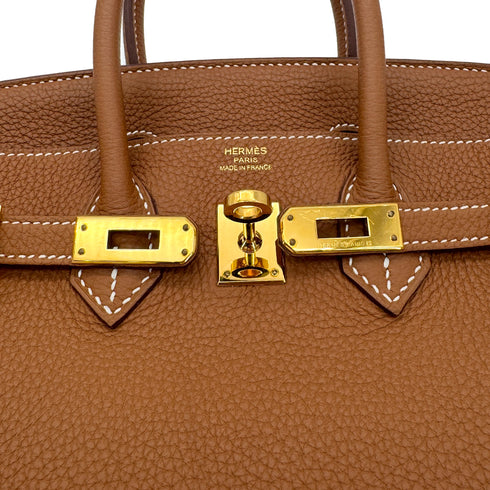 HERMES BIRKIN 25 GOLD TOGO HAND BAG □P GHW 90292782 - PURPOSE