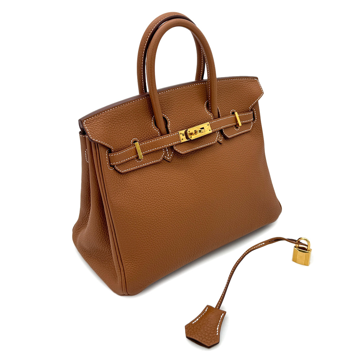 HERMES BIRKIN 25 GOLD TOGO HAND BAG □P GHW 90292782