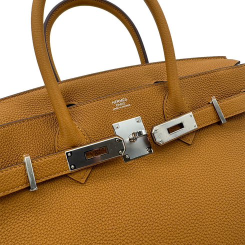 HERMES BIRKIN 30 VERSO CARAMEL LIME TOGO HAND BAG Y PALLADIUM HARDWARE 90292783 - PURPOSE