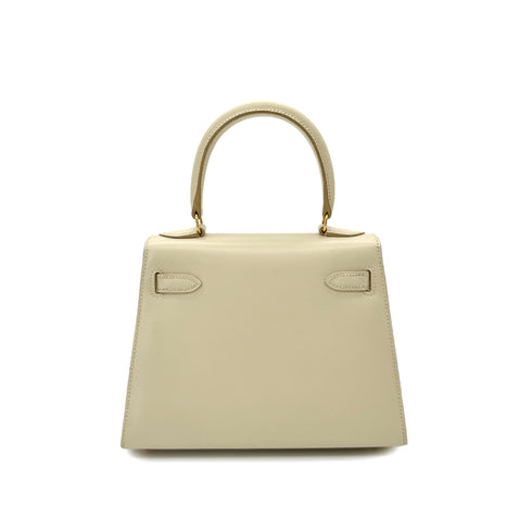 HERMES MINI KELLY 20 IVORY BOXCALF HAND SHOULDER BAG □B GHW 90292784 - PURPOSE