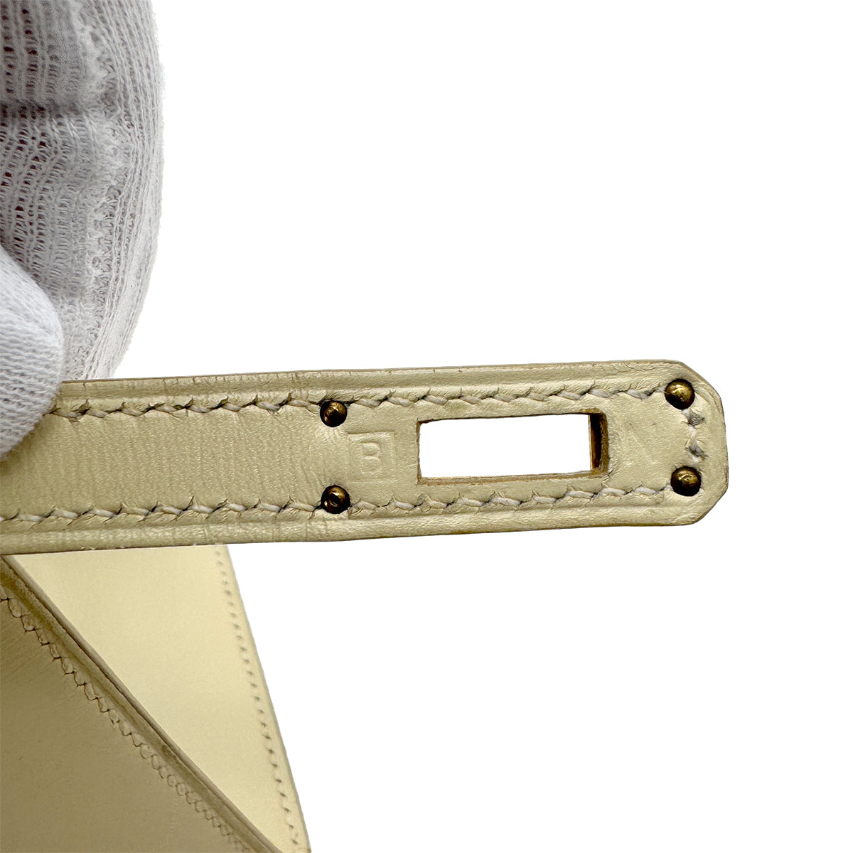 HERMES MINI KELLY 20 IVORY BOXCALF HAND SHOULDER BAG □B GHW 90292784