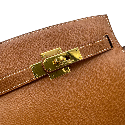 HERMES KELLY SPORTS GOLD COUCHEVEL SHOULDER BAG 〇Y GHW 90292786 - PURPOSE